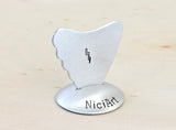 Shark Fin Aluminum Guitar Pick with Lightening Bolt