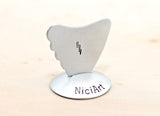 Shark Fin Aluminum Guitar Pick with Lightening Bolt