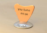 Copper Shark Fin Artisan Guitar Pick Handmade and Stamped with You Tune me On