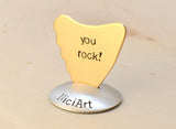 Shark Fin Bronze Guitar Pick with You Rock