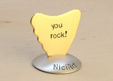 Shark Fin Bronze Guitar Pick with You Rock