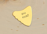 Shark Fin Bronze Guitar Pick with You Rock
