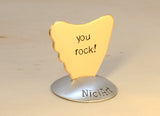 Shark Fin Bronze Guitar Pick with You Rock