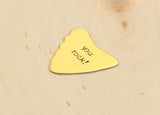 Shark Fin Bronze Guitar Pick with You Rock