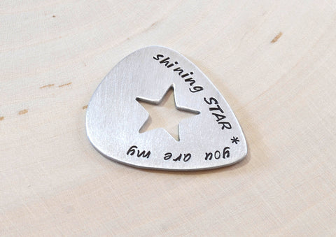 Aluminum shining star handmade guitar pick