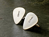 Guitar pick sterling silver cuff links for musical inspiration