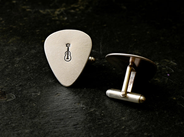Guitar pick sterling silver cuff links for musical inspiration – Nici's ...