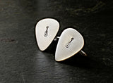 Guitar pick sterling silver cuff links for musical inspiration