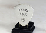 Lucky Guitar Pick in Sterling Silver