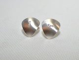 Personalized sterling silver guitar pick cuff links