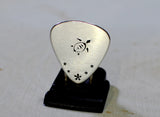 Sterling silver guitar pick with sea turtle