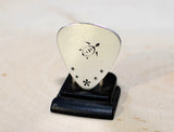Sterling silver guitar pick with sea turtle