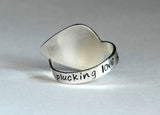 Sterling Silver Thumb Pick with I Plucking Love U