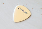Sterling silver simple I love you guitar pick