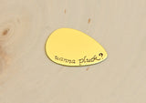Teardrop Brass Wanna Pluck Guitar Pick for One Jazzy Pluck