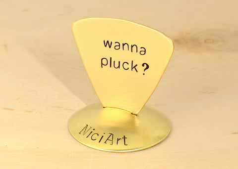 Wanna Pluck Triangular Bronze Guitar Pick