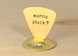 Wanna Pluck Triangular Bronze Guitar Pick