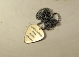 When words fail music speaks 14K yellow gold guitar pick pendant