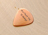 Copper guitar pick with you pluck my heart strings