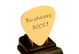 You Plucking Rock Guitar Pick in Bronze