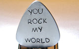 Guitar Pick Handmade from Aluminum with You Rock