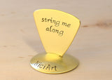 String me Along Triangular Brass Guitar Pick