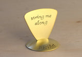 String me Along Triangular Brass Guitar Pick