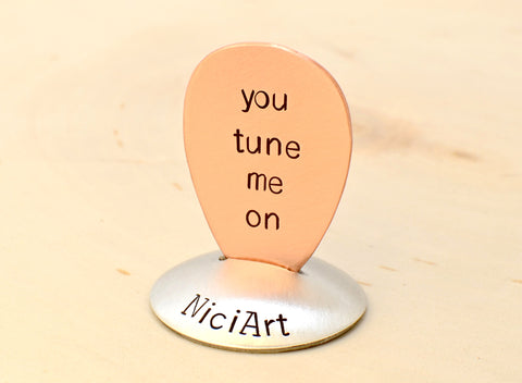 You Tune Me on Copper Teardrop Guitar Pick