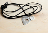 Personalized Zodiac Sterling Silver Guitar Pick with Disc Charm Necklace